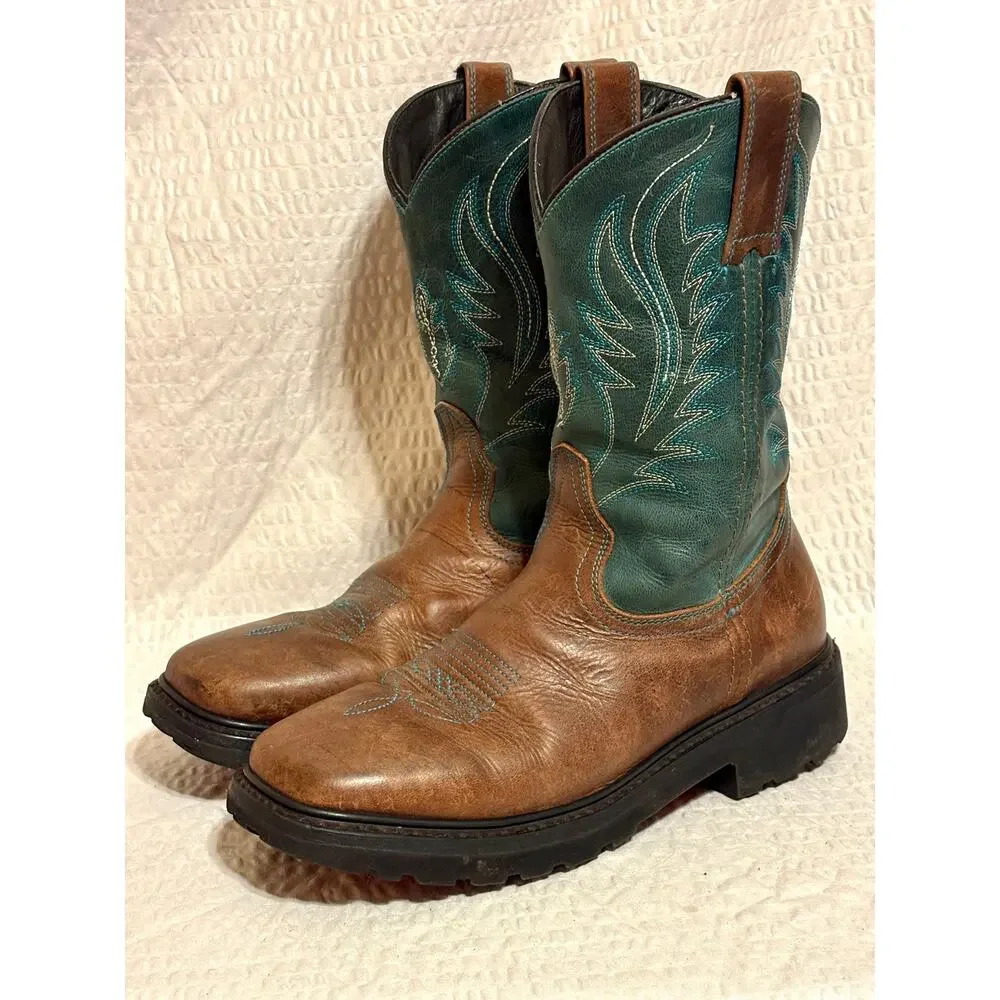 JB Dillon Reserve Men’s Leather Cowboy Western Work Boots Size 8.5EE Mexican